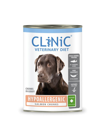 Zestaw 10x CLiNiC Veterinary Diet Dog Hypoallergenic Salmon 415g - mokra karma weterynaryjna dla psów