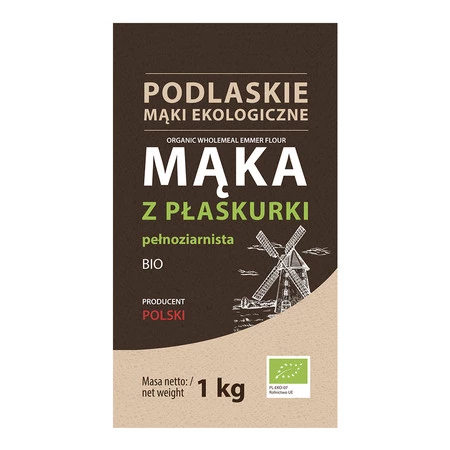 Mąka z płaskurki pełnoziarnista BIO 1 kg