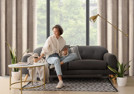 Zasłona ZAS/BETHY/BRĄZ 135X250 PRZELOTKI