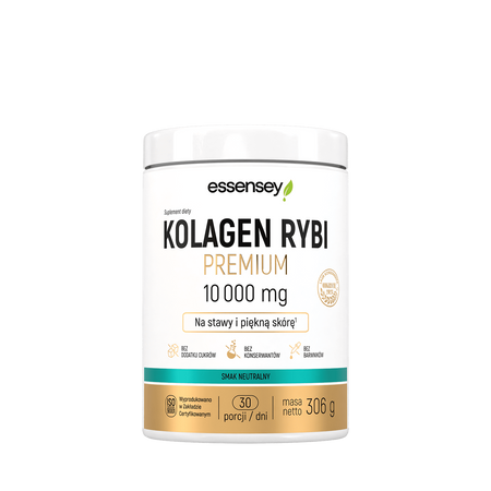 Essensey Kolagen Rybi Premium 10 000 mg wsparcie dla stawów, kości i pięknej skóry 306 g smak naturalny