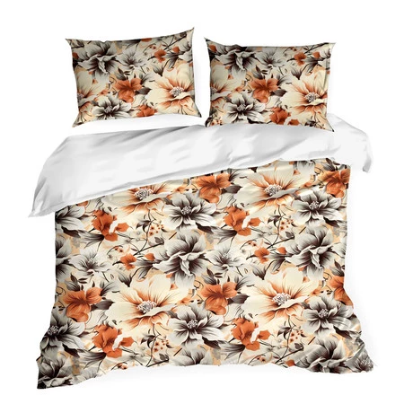 Komplet pościeli satynowej Nika 51, 220 x 200 cm, Ciemnokremowy