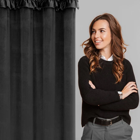 ZASŁONA GOTOWA ERIN 140 X 250 CM CZARNY