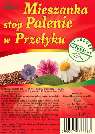 Flos − Mieszanka stop palenie w przełyku − 100 g