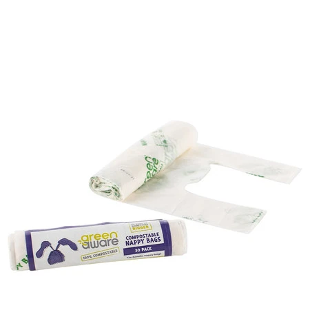 GreenAware, Kompostowalne woreczki na zużyte pieluszki, 30 szt.