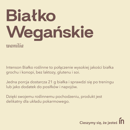 Intenson Wegańskie białko smak wanilia 900g
