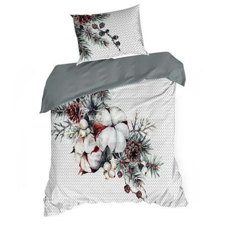 Komplet pościeli z satyny bawełnianej z panelowym nadrukiem szerokość: 160 cm, długość: 200 cm, kolor: biały