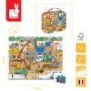Janod Puzzle w walizce Plac budowy 36 elementów 4+ Made in France