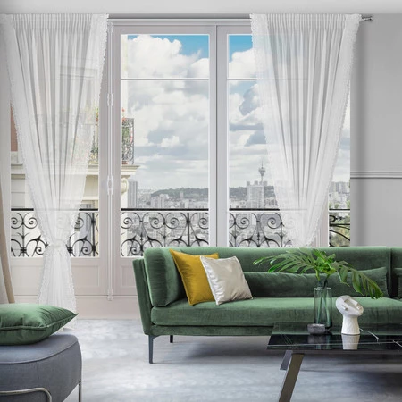 FIRANA GOTOWA LUISA NA TAŚMIE 140 X 270 CM BIAŁY