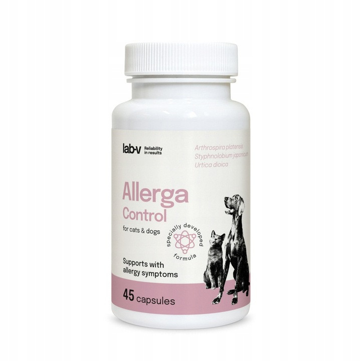 Lab-V Allegra Control wsparcie przy objawach alergii dla psów i kotów 45 kaps. - Nabea.pl