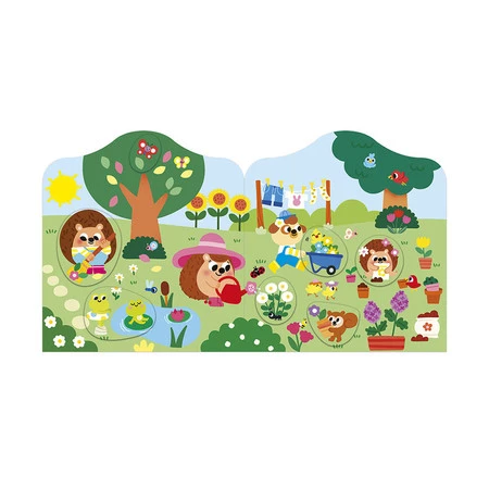 Janod Książeczka do wyklejania z naklejkami Ogród 18m+