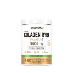 Essensey Kollagen Rybi 10000 mg na stawy, włosy z kwasem hialuronowym 321g smak zielona herbata