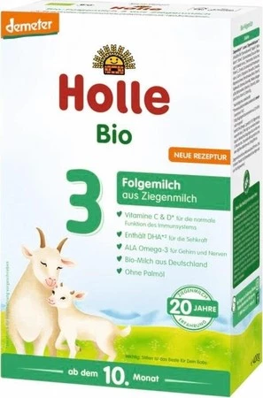 Holle Mleko Kozie 3 Następne dla Niemowląt, Po 6 miesiącu, Demeter Bio, 400g