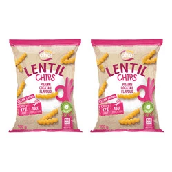 Zestaw 2x Chipsy z czerwonej soczewicy o smaku koktajlowych krewetek 100g