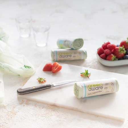 GreenAware, Kompostowalne worki na śmieci 12 L, 14 szt.