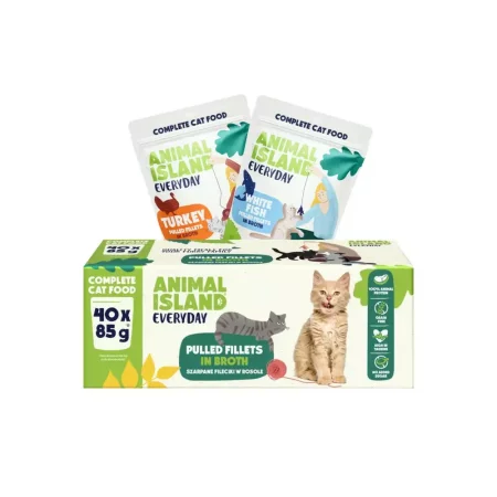 Animal Island Mokra karma dla kota mix smaków indyk biała ryba 40 x 85 g