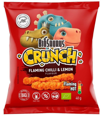 Chrupki kukurydziane Crunch bezglutenowa 40 g o smaku ostre chili-cytryna BIO