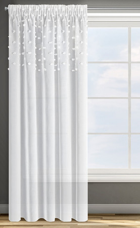 ZASŁONA GOTOWA D91 STELLA NA TAŚMIE 140 X 270 CM BIAŁY
