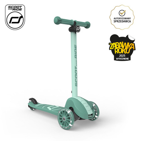 SCOOTANDRIDE Highwaykick 3S Hulajnoga z systemem sterowania 2w1 i kółkami LED składana 3+ Forest