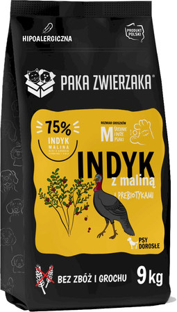 PAKA ZWIERZAKA Indyk z Maliną M bez zbóż 9kg