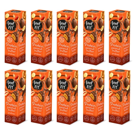 Zestaw 10x Praliny proteinowe z masłem orzechowym 33 g