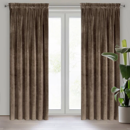 ZASŁONA GOTOWA VILLA NA TAŚMIE 140 X 270 CM BRĄZOWY