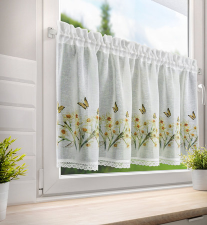 FIRANA GOTOWA FLORA 150 X 60 CM BIAŁY