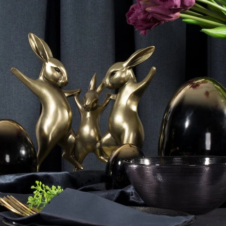 Ozdoba Wielkanocna, Figurka ceramiczna, kolor złoty, rozmiar 22 x 10 x 23 cm