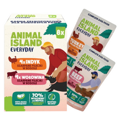 Animal Island Everyday Indyk wołowina - Karma Mokra dla Psa - 8x150g