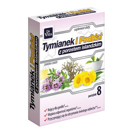 DR VITA TYMIANEK I PODBIAŁ Z POROSTEM 8 pastylek