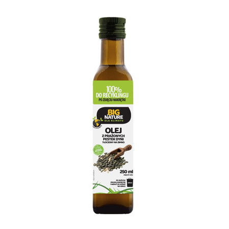 Big Nature Olej z prażonych pestek dyni 250ml tłoczone na zimno