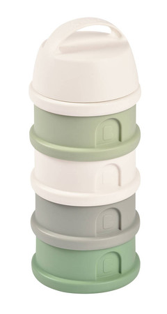 BEABA Pojemniki na mleko w proszku 4 komory cotton white/sage green