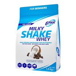 6PAK MILKY SHAKE WHEY odżywka białkowa WPC 1800 g smak kokos - czekolada