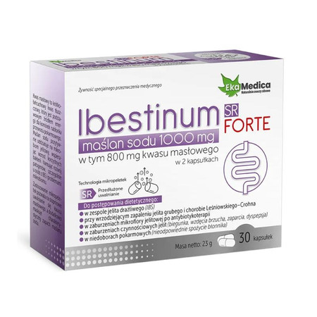 Ekamedica Ibestinum FORTE SR Maślan sodu 1000 mg - 30 kaps.