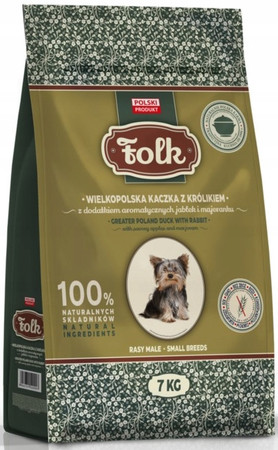 Folk Wielkopolska kaczka z królikiem jabłekiem i majerankiem - karma sucha dla psa - 7 kg