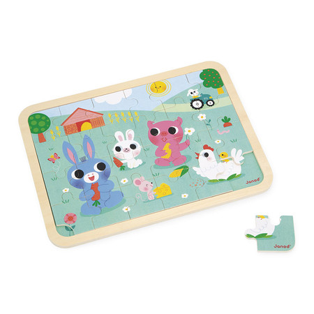 Janod Puzzle drewniane 24 el. Farma 3+