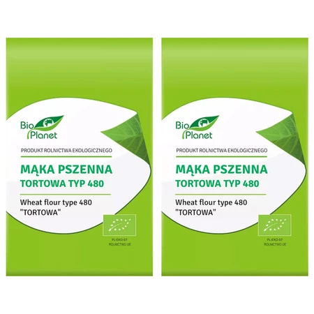 Zestaw 2x MĄKA PSZENNA TORTOWA TYP 480 BIO 1 kg - BIO PLANET