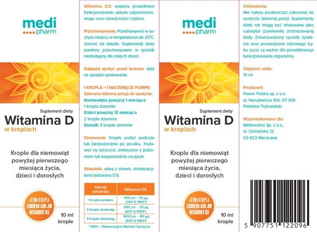 Medi Pharm Witamina D w kroplach 10 ml
