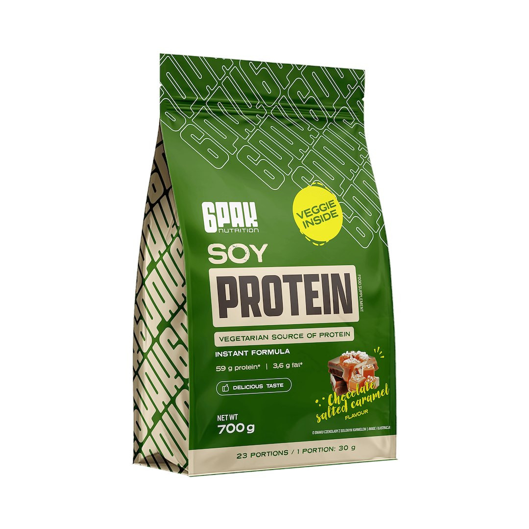 6PAK SOY PROTEIN odżywka białkowa sojowa Izolat 700 g smak czekolada - słony karmel - Nabea.pl
