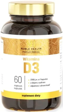 Noble Health Witamina D3 w oleju z nasion szafranu 60 kaps.