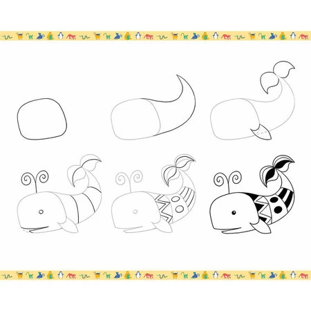 Janod Zestaw kreatywny Rysowanie krok po kroku Zwierzęta 20 rysunków 7+