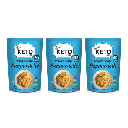 Zestaw: 3x Keto Chef Makaron Konjac Typu Noodle Pappardelle Bezglutenowy Bio 270g