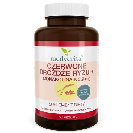 Medverita Czerwone drożdże ryżu+ 180 kaps.