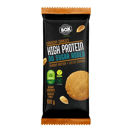 Ciastka bezglutenowe high protein peanut butter + salted caramel 100 g