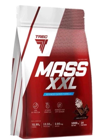 Trec Mass XXL odżywka białkowa Gainer 1000g smak czekolada