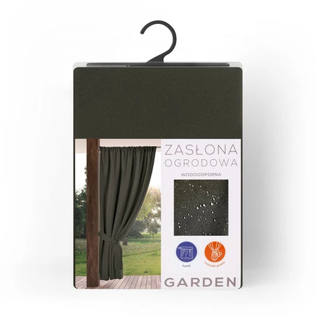 ZASŁONA GOTOWA GARDEN NA TAŚMIE 155 X 200 CM GRAFITOWY