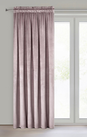 ZASŁONA GOTOWA D91 ROSA NA TAŚMIE 135 X 300 CM PUDROWY RÓŻ