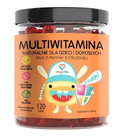 MyVita Żelki Multiwitamina naturalne żelki z pektyny cytrusowejdla dzieci i dorosłych 120 żelek