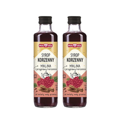 Zestaw: 2x Syrop korzenny malinowy z przyprawami korzennymi 250 ml
