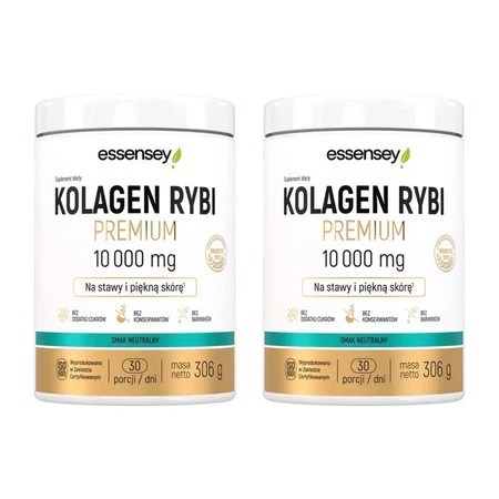 Zestaw 2x Essensey Kolagen Rybi Premium 10 000 mg - 306 g smak naturalny