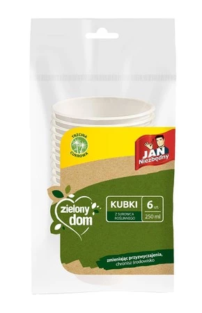 Sarantis Jan Niezbędny Zielony Dom Kubki z surowca roślinnego 250ml  1op.-6szt